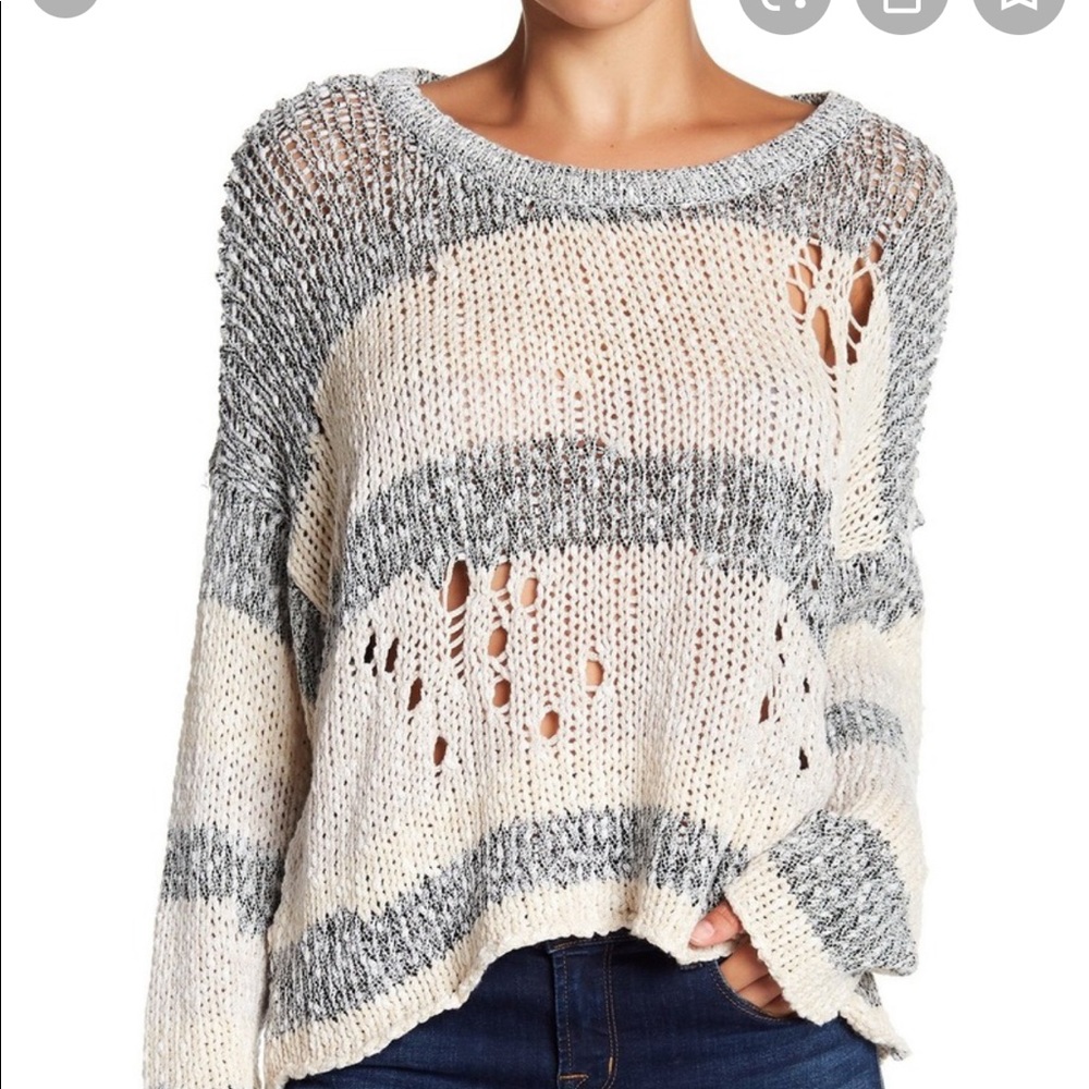 WILDFOX OPEN BACK RIPPED SWEATER